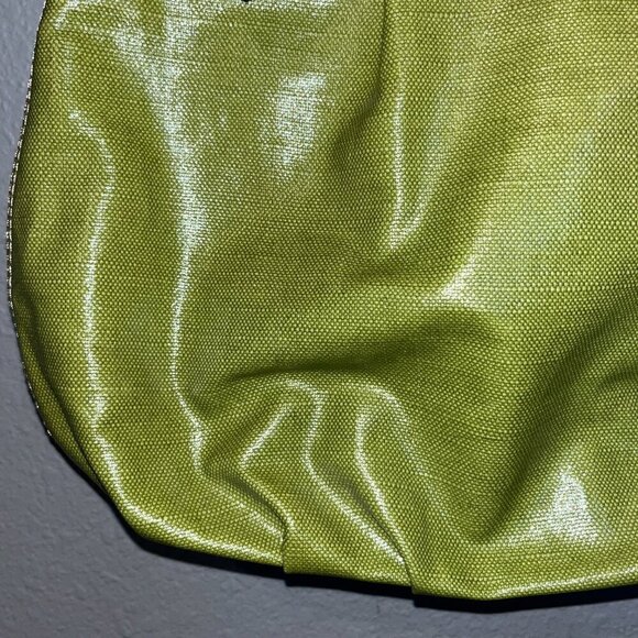 FOSSIL KEY PER TOTE Apple Green Coated Canvas Shoulder Bag Purse Handbag - NEW - Picture 4 of 12